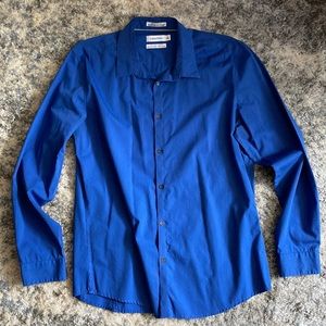 CK Blue with White Stripe Button Down